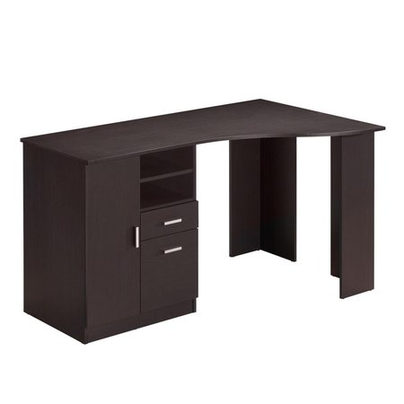 BACK2BASICS Classic Office Desk with Storage, Espresso BA2647875
